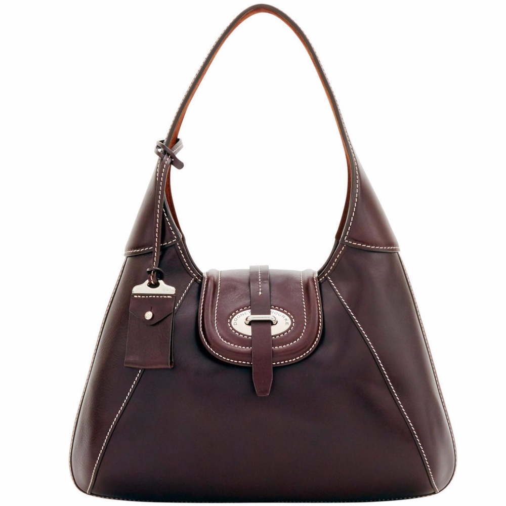 Dooney & Bourke Florentine Toscana Leather Front Stitch Hobo in Espresso